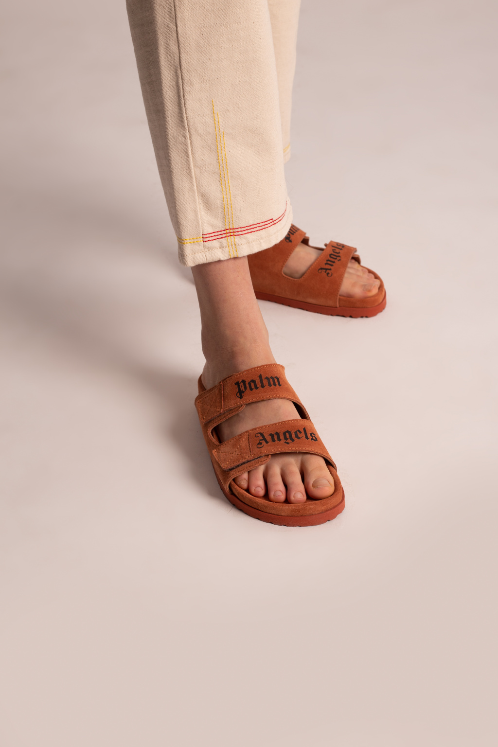 Palm Angels Suede slides with logo